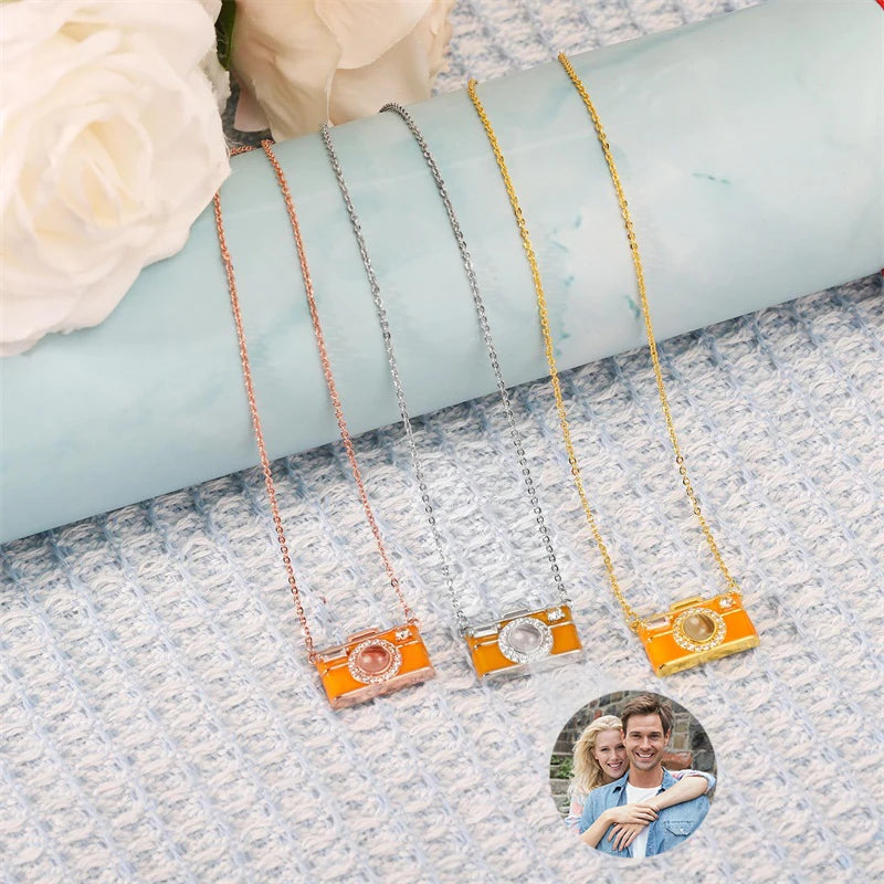 Custom Photo Camera Necklace