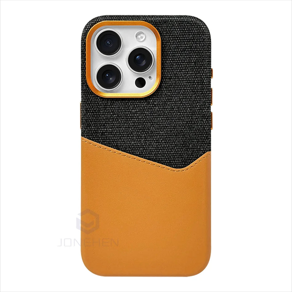 Magnetic Leather Card Holder Case for iPhone