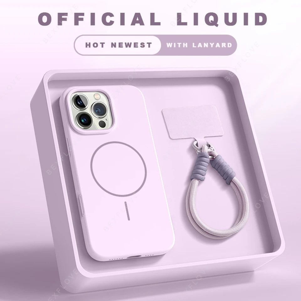 Magnetic Phone Case with Lanyard Strap